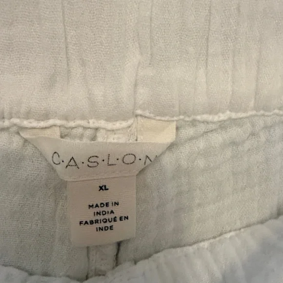 Caslon Women’s White Textured Casual Resortwear summer Pants, size XL - Picture 2 of 6